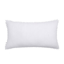 Levtex Home pompon konge sham 91x51 cm hvid bomuld