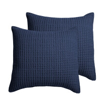 Levtex Home Mills Waffle Euro Sham Navy 26x26in Set van 2