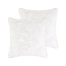Levtex Perla -tikkaus Euro-huivi kahden setti, 26x26 tuumaa, puuvillaa