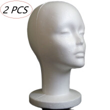 Wig Head Foam Mannequin Stand for Hair Hats Masks 2 Pack