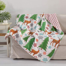 Coperta trapuntata Levtex Tinsel 50x60 pollici con renne natalizie