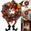 Halloween wreath with witch hat and legs, light-up front 1