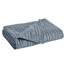 Plaid Levtex Home in chambray, 50x60 pollici, misto policotone