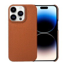 Tenké puzdro z pravej kože pre iPhone 16Series, čierne