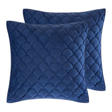 Levtex Home Marineblå Velvet Euro Sham 66x66 cm Vendbar