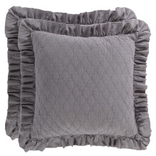 Levtex Home tikattu Euro-huivi kahden setti, 26x26 tuumaa, harmaa