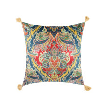 Cojín decorativo Levtex Home Calabria de 45 x 45 cm en azul marino y dorado.