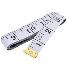 Cinta métrica flexible LYCAQL de 60 pulgadas con doble escala, color blanco.