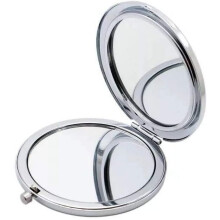 Compact folding double-sided travel makeup mirror