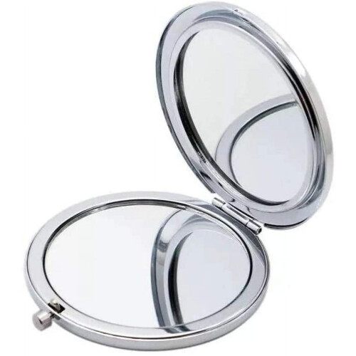 Compact folding double-sided travel makeup mirror