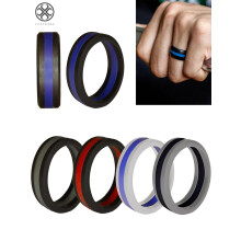 Silicone Wedding Ring Unisex Comfort Fit Size 8 Pack of 5
