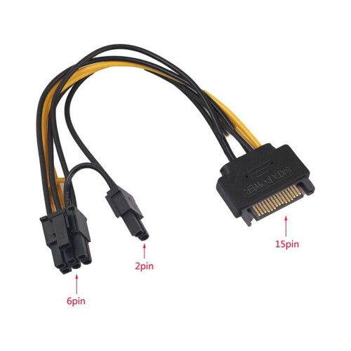 SATA15-bens til PCIe8-bens 6+2 strømadapter 1