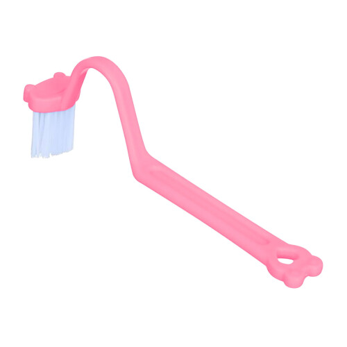 Toilettenbürste mit V-förmigem, gebogenem Kunststoffgriff, rosa
