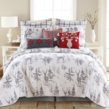 Levtex Villa Lugano Sleigh Bells Quilt Twin Grå Hvid