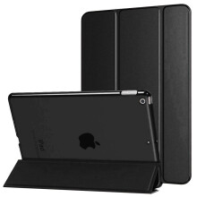 iPad Mini-deksel til 5/4/3/2/1, tredelt TPU-stativ, svart
