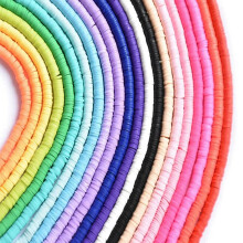 Tonperlen für die Schmuckherstellung, Regenbogen-Scheibenperlen, 100 Stück