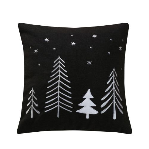 Almofada decorativa Estrela do Norte, 45x45cm, preta e branca.