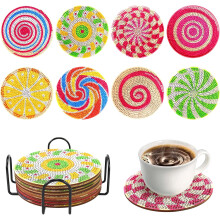 Kit de posavasos de arte de diamantes Cx8Candy con soporte