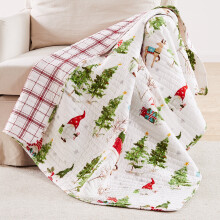 Levtex Home coperta/trapunta con motivo gnomo foresta 50x60 pollici rosso verde
