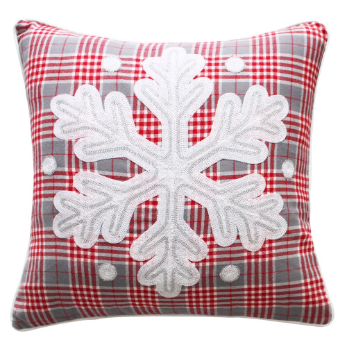 Almofada decorativa Levtex Home cinza, vermelha e branca, 45x45 cm (18x18 polegadas)