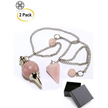 Rosenquarz-Pendelset mit Geschenkbox