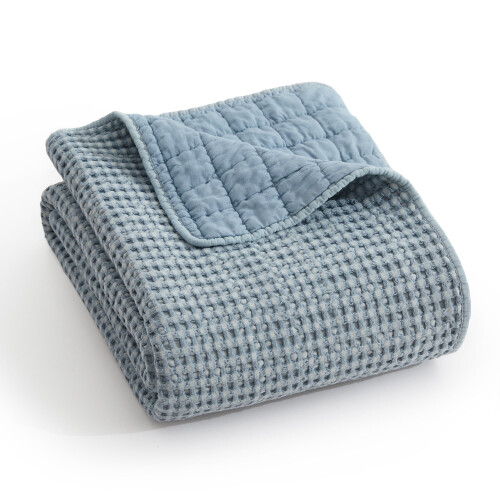Levtex Home vaffelplaid chambray bomuld 50x60 cm