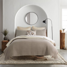 Clúdach Cadáis Gauze Levtex Home Caden Dúbailte Taupe68x86 orlach