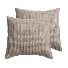 Levtex Home Mills Waffle Euro Sham Taupe 26x26in Set van 2