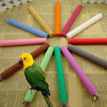 Parrot Cage Perch Stand with Rough Wood Surface