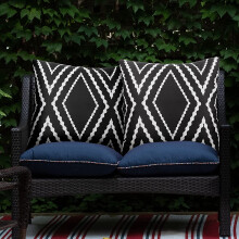 Conjunto de 2 capas de almofada boho impermeáveis para uso externo, 45x45cm (18x18 polegadas).