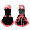 Women's Plaid Bowknot Pocket Apron Adjustable Lace-up 3