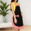 Women's Plaid Bowknot Pocket Apron Adjustable Lace-up 5