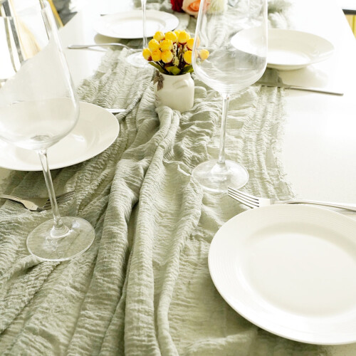 Washranp cheesecloth tablecloth rustic boho 35x71 inch 2