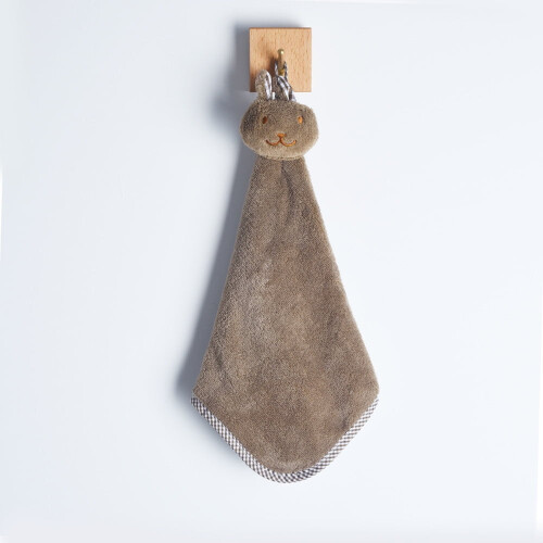 Microfiber Hand Towels with Hanging Loop Coffee 12x24 inches 1
