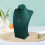 Support buste à bijoux en velours vert 30 cm 6