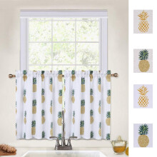 Pineapple Cafe Curtains Green 24 Inches Length