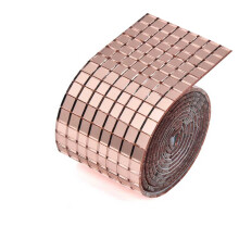 Worallymy Rose Gold Tile Wall Sticker for Living Room 10 pcs