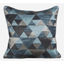 Zestaw 2 poszewek na poduszki HomeCentric Throw Pillow Covers, 12x12 cali, niebieskie, jedwabne, ręcznie robione, geometryczne poszewki na poduszki