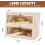 Wooden Bread Box Airtight Kitchen Counter Storage with 4
