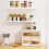 Wooden Bread Box Airtight Kitchen Counter Storage with 5