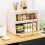 Wooden Bread Box Airtight Kitchen Counter Storage with 7