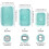 Silicone Collapsible Bento Box Set 3 Pieces Blue 2