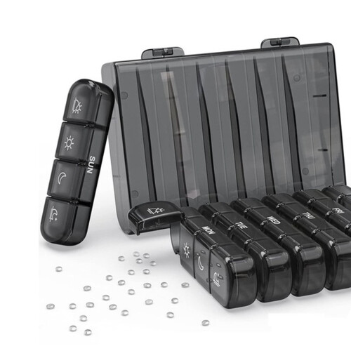 Washranp Weekly Pill Organizer 4 Times Daily 28-Compartment 2
