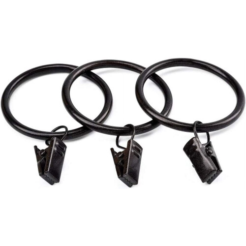 Curtain Rings with Clips Oil Rubbed Bronze 42 pcs 2
