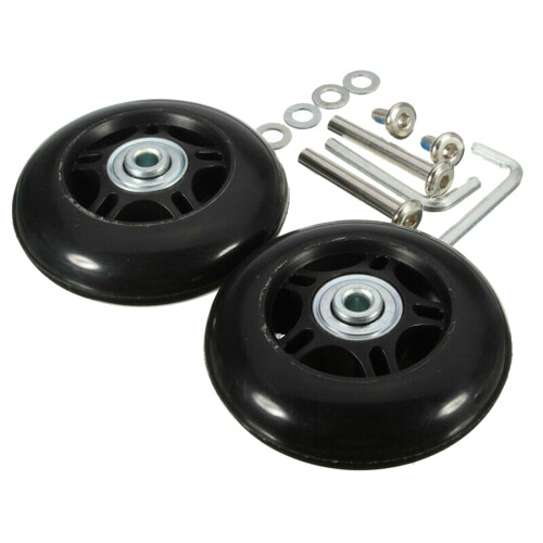 Luggage Caster Wheels Black 80mm x 24mm 2 pcs 1