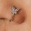 Manchette de nez papillon dorée sans piercing en forme de U 3