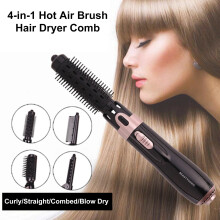 Hot Air Brush Hair Dryer Comb Curler Straightener 4-in-1