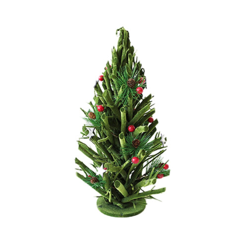Artificial Mini Wood Christmas Tree 11.8 in Green