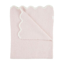 Mud Pie Kinder Pink Scallop Chenille Decke