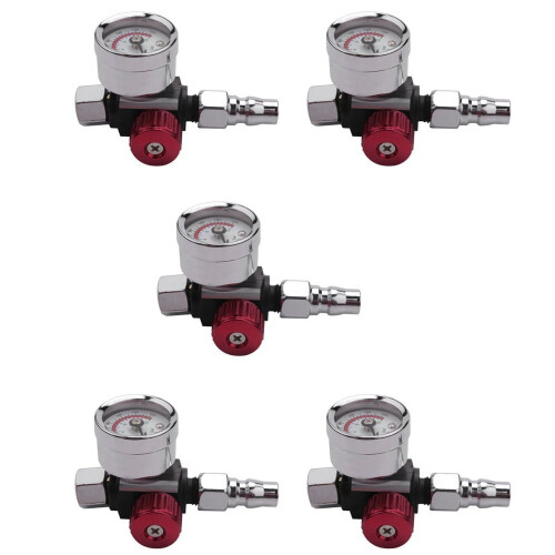 Mini Air Regulator Valve 1/4 Inch 5-Piece Set